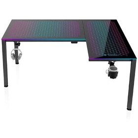 تصویر میز گیمینگ یوریکا مدل Eureka Table L60 RGB Spectrum Glass GD-L60 Eureka Table L60 RGB Spectrum Glass GD-L60