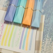 تصویر هایلایتر پاستلی ۴ رنگ آبی صورتی سبز 