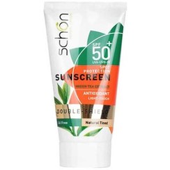 تصویر کرم ضد آفتاب دابل شیلد spf50 چای سبز فاقد چربی رنگی ۵۰ میل شون 