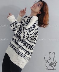 تصویر پلیور دستبافت بامشی 