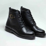 تصویر نیم بوت زنانه تمام چرم مدل داکوتا کد168 -مشکی 