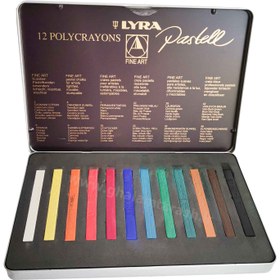 تصویر پاستل گچی 12 رنگ لیرا مدل Polycrayons LYRA Polycrayons 12 colors Pastel