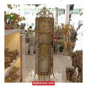 تصویر ساعت برنجی برنزی ایستاده رز سنگین Heavy rose bronze standing brass clock