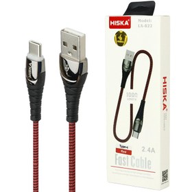 تصویر کابل تایپ سی فست شارژ Hiska LX-822 2.4A 1m HISKA LX-822 2.4A 1M TYPE-C CABLE