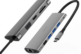 تصویر هاب تایپ سی 11 پورت ویوو WiWU Alpha 11 in 1 (HDMI + 4*USB + VGA + RJ45 + SD + 3.5MM) Type C Hub 