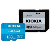 تصویر کارت حافظه microSDXC کیوکسیا EXCERIA کلاس 10 سرعت 100MBps ظرفیت 128 گیگابایت همراه با آداپتور SD 