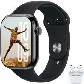 تصویر ساعت هوشمند اپل KW55 MAX با بند سیلیکونی 