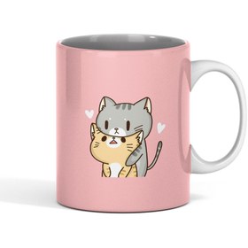 تصویر ماگ سرامیکی طرح گربه کد 05 - ساده Cat mug code 05