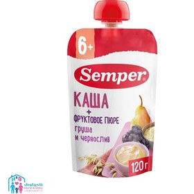 تصویر پوره ساندیسی سمپر گلابی و آلو سیاه semper 