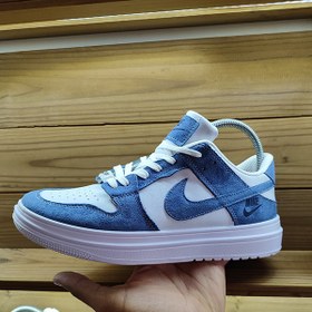 تصویر نایکی مردانه (NIKE) (جردن1) سفید آبی Men's sports shoes Nike model (NIKE) (jordan1) Blue white