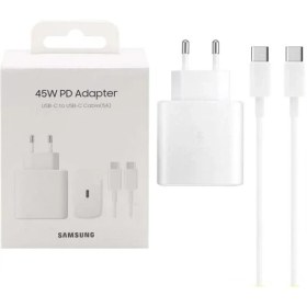 تصویر شارژر دیواری سامسونگ مدل EP-TA845 ظرفیت ۴۵ وات دو پین 