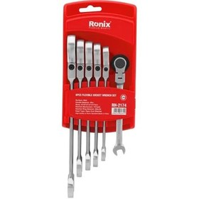 تصویر ست آچار جغجغه ای تاشو رونیکس مدل RH-2174 سایز ۸ تا ۱۷ میلی‌متر 