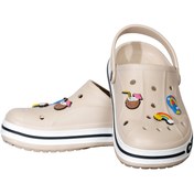 تصویر دمپایی بچگانه کراکس مدل پلاس استیکری رنگ صورتی 