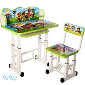 تصویر میز و صندلی تحریر کودک کیدکو طرح سگهای نگهبان Kidko children's desk and writing chair with the design of guard dogs