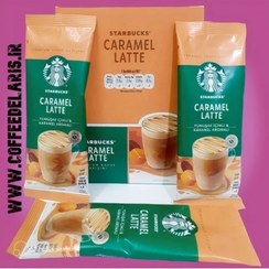 تصویر استارباکس قهوه فوری بسته ۱۰ عددی با طعم کارامل لاته starbucks Caramel latte