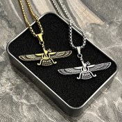 تصویر پلاک و زنجیر فروهر استیل سایز ۶۰ سانتیمتر 