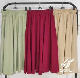 تصویر دامن تمام‌کلوش لینن - صورتی پاستلی Linen skirt