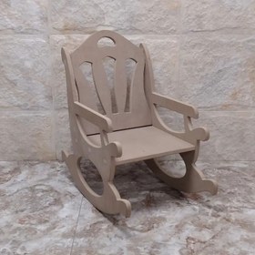 تصویر صندلی راکر چوبی کودک خام و بدون رنگ مناسب سیسمونی و اتاق کودک رنگاچوب 