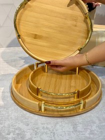 تصویر سینی پذیرایی بامبو ۳ عددی 