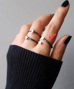 تصویر انگشتر نقره ماه و ستاره کد B14 