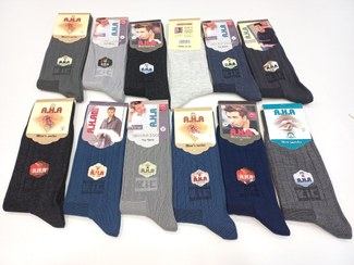 تصویر جوراب ساق بلند مردانه کتان عطردار کیفی برند مهیار (AHA) اصل الوان طرح کبریتی Men's high-quality cotton socks of the Mahyar brand (AHA), Alvan origin, match design