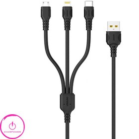 تصویر کابل شارژ سه سر دنمن مدل D05E به طول 1 متر Cable Charge Denmen D05E 3IN1