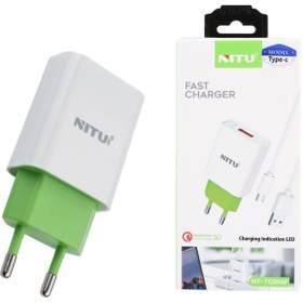 تصویر شارژر دیواری فست شارژ QC3.0 نیتو NITU NT-TC66F با کابل 