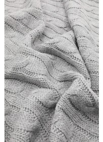 تصویر پتو بافتنی بیوکاتن با پوم‌پوم - خاکستری برند favora Biocotton Knitwear Pompom TV Blanket - Grey