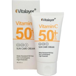 تصویر کرم ضد آفتاب بی رنگ ویتالیر حاوی ویتامین سی مناسب برای انواع پوست با SPF50 Vitamin C Sunscreen Cream Spf 50