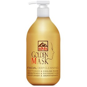 تصویر ماسک صورت BMS طلا (BMS GOLDEN MASK) حاوی ذرات طلا و عصاره 