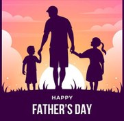 تصویر بنر روز پدر با کاراکتر پدر و پسر و دختر – Happy father’s day with dad and children 