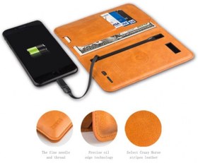 تصویر پاور بانک و کیف چرمی Zhuse ZS-PB-024 6800mAh Power Bank And Leather Bag 