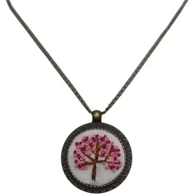 تصویر گردنبند گلدوزی شکوفه گیلاس 