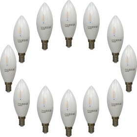 تصویر لامپ ال ای دی 7 وات نمانور مدل شمعی پایه E14 بسته 12 عددی - سفید آفتابی 