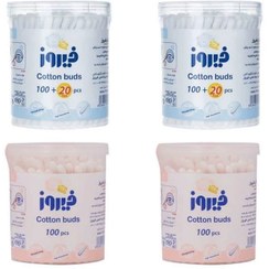 تصویر پک 4 عددی گوش پاک کن فیروز بسته 100 عددی 