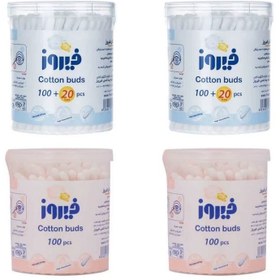 تصویر پک 4 عددی گوش پاک کن فیروز بسته 100 عددی 