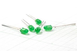 تصویر LED اوال سبز 5mm LED OVAL GREEN 5mm