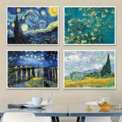 تصویر نقاشی الماسی بزرگسال ونسان ون گوگ – ست 4 عددی – سایز 30*40 (تمام‌نگین) 