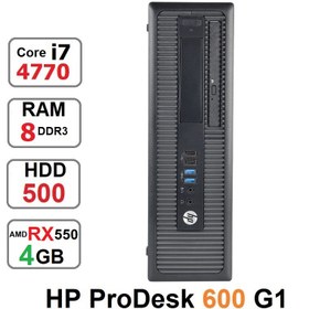 تصویر مینی کیس HP ProDesk 600 G1 Core i7 4770 رم 8 گرافیک RX-550 