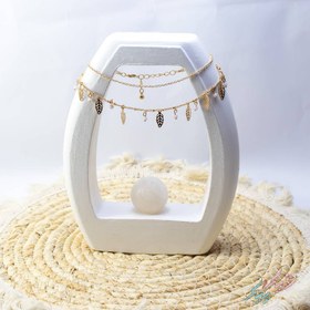 تصویر پابند طلایی مدل برگ 