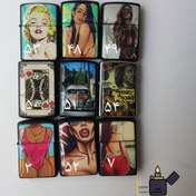 تصویر فندک زیپو (zippo) کپی ژله ای طرح دار 