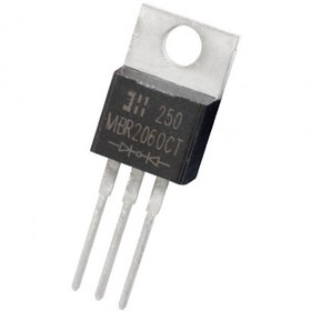 تصویر دوبل دیود شاتکی MBR2060CT تایوانی مارک Diodes Incorporated پکیج TO-220 