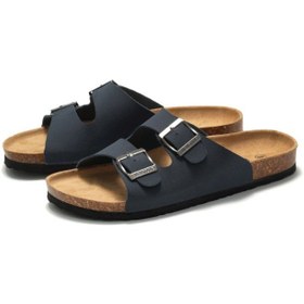 تصویر صندل مردانه کفی چوبی برند generic Men's Cork Slip-On Sandals