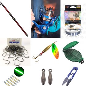 تصویر ست لوازم ماهیگیری قدرتی چوب آلبا استار و چرخ سیل استار Alba Star & Silstar fishing package