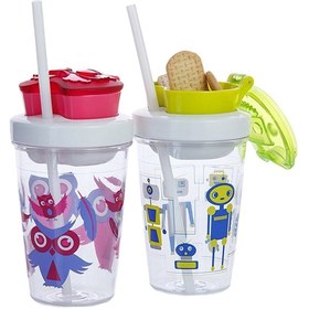 تصویر قمقمه ورزشی صورتی Snack Snap Tritan Cup 350ml Contigo 