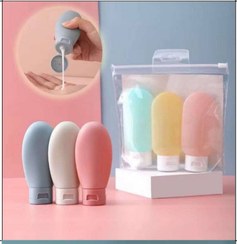 تصویر تیوپ 3 عددی سیلیکونی شامپو کرم و لوسیون آرایشی 