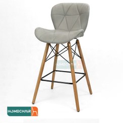 تصویر صندلی کانتر پایه چوبی و فایبر گلاس 