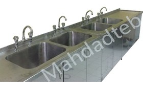 تصویر سینک شستشوی ابزار ، سینک ست شویی کابیندار استیل - کد MHT13-1 - اندازه سفارشی Washing sink