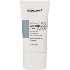 تصویر کرم ضدآفتاب بی رنگ ویتالیر SPF 50 مدل Whievit مناسب انواع پوست 