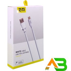 تصویر کابل شارژ USB FOR LIGHTNING برند ZM مدل White ZM سوکت مسی ZM MicroUSB FOR LIGHTNING ٌWhite Cable